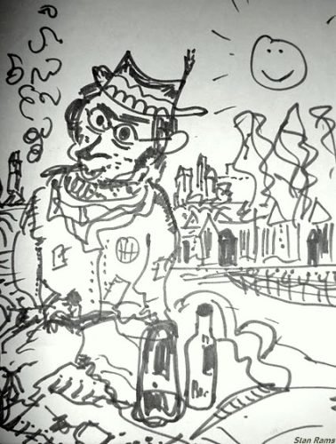 De zwerver tekening zw Stan-Rams