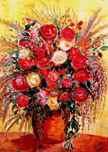 Love Flowers Stan Rams  oilpainting 2004