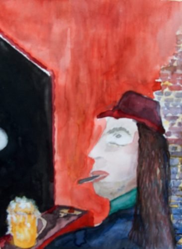 MAN-AT-BAR-aquarel-a4-Stan-Rams-2001