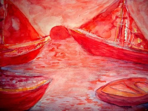 red harbour oilpainting stan rams